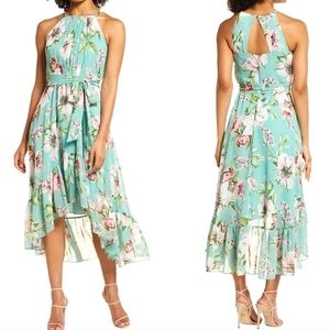 Vince Camuto Floral Print High-Low Maxi Dress